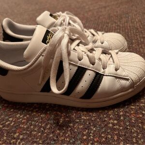 Adidas Kids Superstar White and Black Shoes